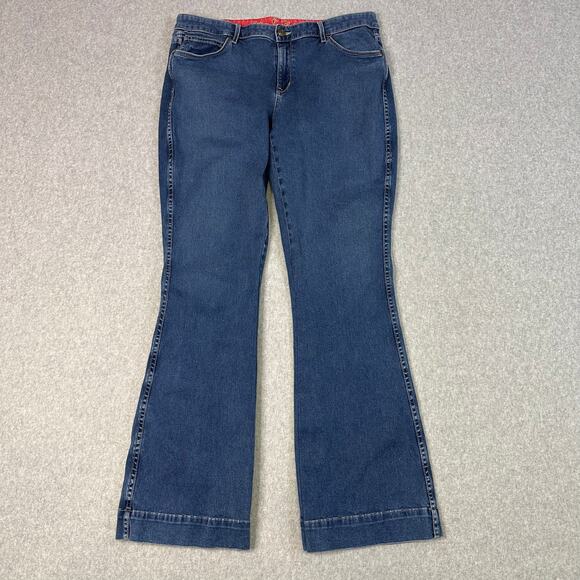 Cj by Cookie Johnson Felicity Flare Jeans WMNS 34x32 Blue Mid Rise Medium Wash - Picture 1 of 13